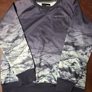 Hurley Men's Black and Cream Crewneck
